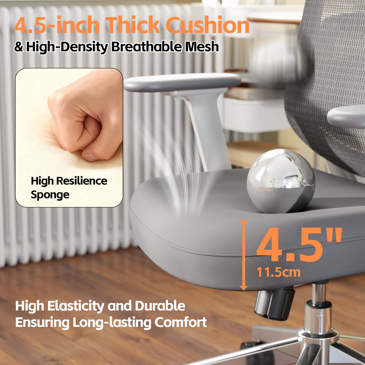 Quelsoft E100 Ergonomic Chair with Adaptive Lumbar Support
