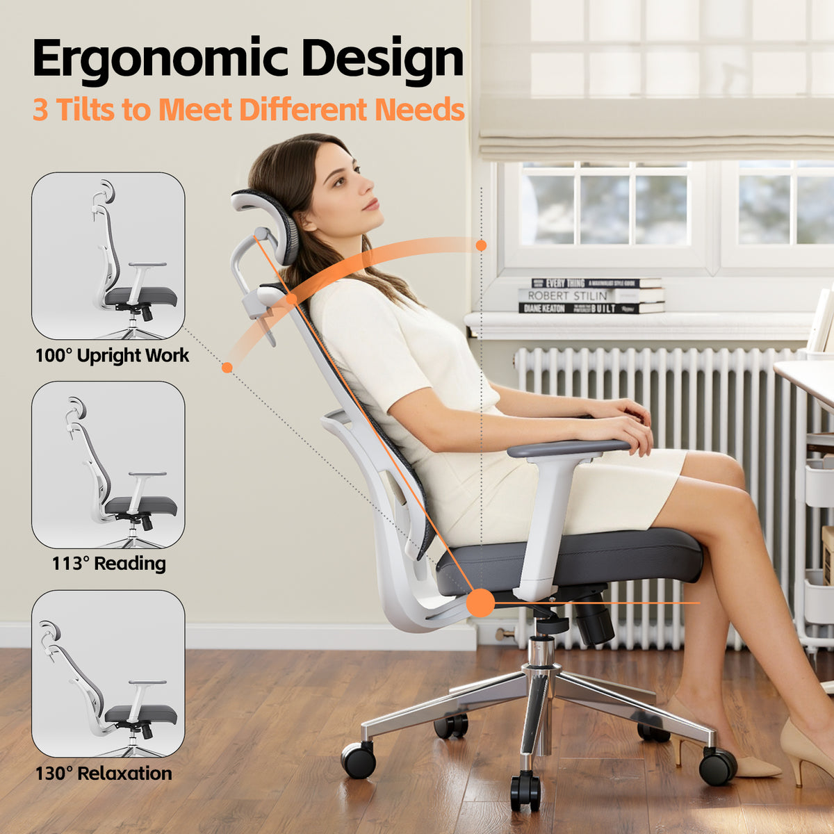 Quelsoft E100 Ergonomic Chair with Adaptive Lumbar Support